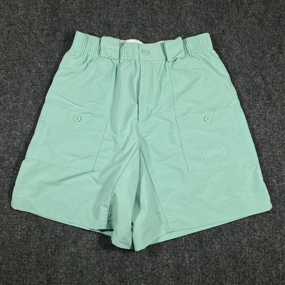 AFTCO Original Fishing Men's Performance Nylon Fishing Utility Green Shorts 30